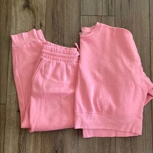 Pink Sweatpants and Sweatshirt Set